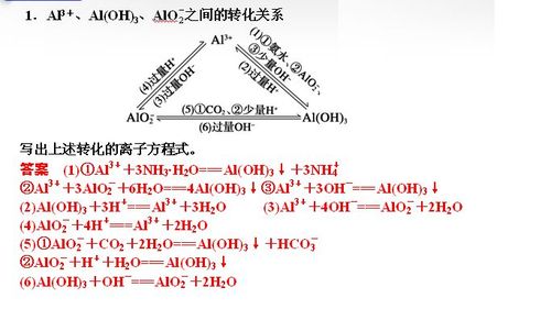 氢氧化铝与偏铝酸钠转化